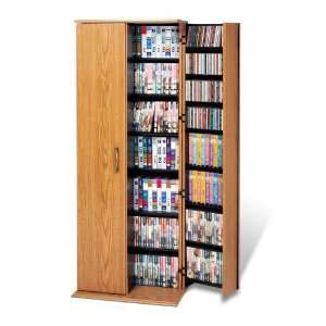 Oak & Black Grande Locking Multimedia (dvd,cd,games) Storage Cabinet 