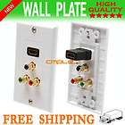 HDMI 3 RCA Wall Plate Component Video RGB 1080p 3 RCA Outlet Jack HDTV 