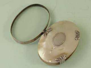 GEORGIAN SILVER MOP MAGNIFIER LENS READING GLASS STERLING MOTHER PEARL 