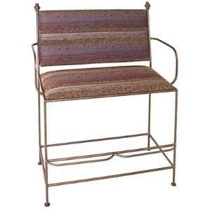  Spectator Upholstered Bench w/ Arms Finish Sand, Fabric 