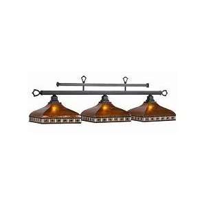   Billiard Fixture Amber Mica Shades H 16 x L 56 Patio, Lawn & Garden