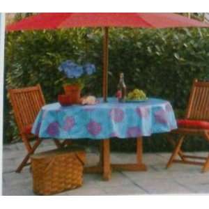  Polka Dots Vinyl Umbrella Tablecloth 70 Round Outdoor Table Cloth