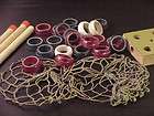   22 Plastic Green Red White Rings 2 Nets and Wooden Stand   Ring Game