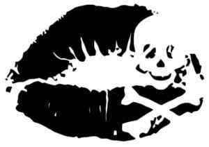 Emo Lips with a Skull Crunk punk rock Decal/Sticker  