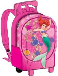Ariel little Mermaid Large Rolling Backpack Bottle new  