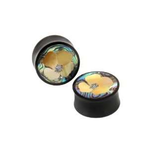   Organic Plug   Buffalo Horn, Mother of Pearl, Paua Abalone   25MM (1