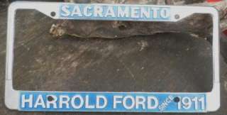 Vintage License Plate Frame Harrold Ford Sacramento California  