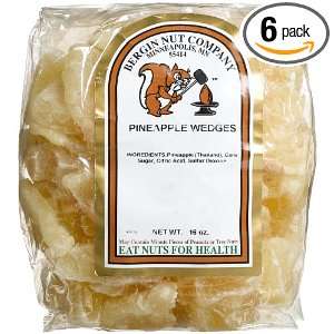 Bergin Nut Company Pineapple Wedge, 16 Ounce Bags (Pack of 6)  