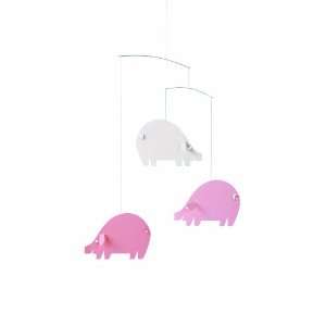  Piggy Mobile in Pink / Light Blue Baby