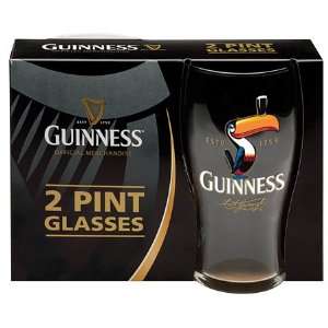  Guinness Toucan Tulip Pint Glasses (2 Pack)   Official 