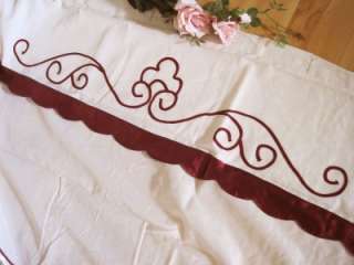 Pretty Applique Ribbon Flower Shower Curtain Valance A  