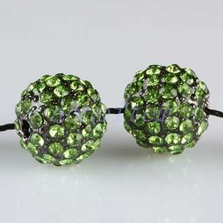 10mm Round Ball Crystal Rhinestone Loose Spacer Beads  