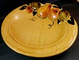 LOS ANGELES POTTERY 1960S MUSTARD YELLOW FRUIT SERVING DISH BOWL 