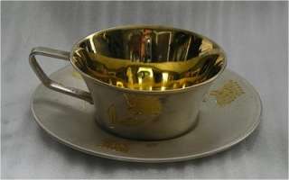 RUSSIAN GILDED SILVER TEA COFFEE CUP 1950S  