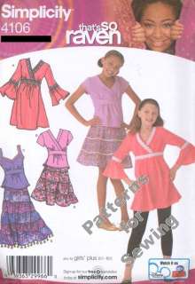 Pattern Sewing Simplicity So Raven Girls Summer Plus Size 8½ 16½ Top 