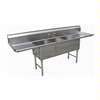 SE18183D 3 COMPARTMENT SINK 18X18 STAINLESS W/ TWO 18IN DRAINBOARDS 