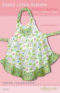 Pattern ~ SASSY LITTLE SISTERS APRON ~ by Cabbage Rose  