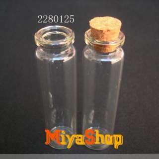 10 1000p Clear Glass Bottle Vial Cork 20ml Wishing Oil High 