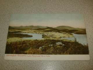 ADIRONDACK MOUNTAINS Ariel Placid Lake Antique Postcard  