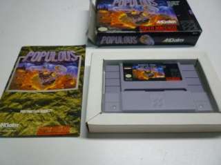 Super Nintendo SNes Populous Game Complete In Box Cib 021481601012 