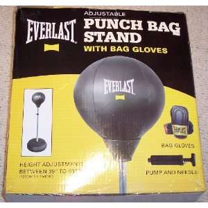   Everlast Adjustable Punch Bag Stand with Bag Gloves