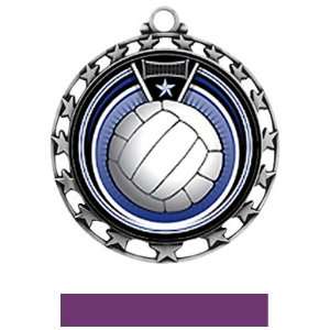  Volleyball Eclipse Insert Medal M 4401 SILVER MEDAL / PURPLE 