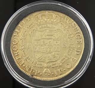   of 5 Pure Gold Spanish American Escudo Coins, Original Coins 1786 1808
