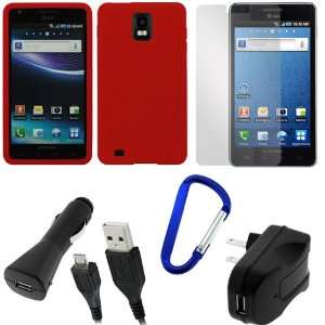  GTMax Red Skin Rubber Soft Silicone Case + LCD Screen 