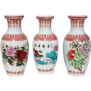  Small Red & White Vases   Paradise