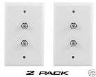 Wall Plate Cover with Dual Coax Connections (2 Pack)