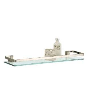 Organize It All Wall Mounting Glass Shelf with Nickle Finish and Rail