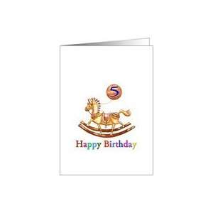    Happy 5th Birthday, Rocking Horse and Saddle Card Toys & Games