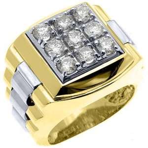  Mens Rolex Ring Two Tone Gold Square Diamond Rolex Ring 1 