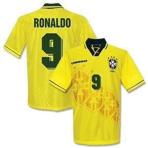  95 96 Brazil Home Jersey + Ronaldo 9