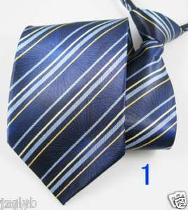 3Upscale Stripe dress mens ties zipper zip up necktie  
