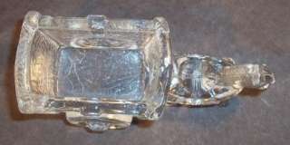 VINTAGE CLEAR GLASS DONKEY & CART~MATCH~TOOTHPCK HOLDER  