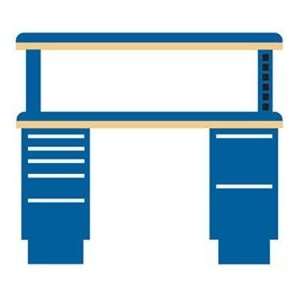   Workstation W/7 Drawers, Powered Riser Shelf/Plastic Laminate Top