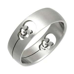  Laser Cut Skull Stainless Steel Band Ring Jewelry