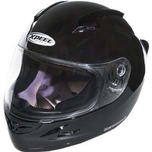 Xpeed Solid XF708 Sports Bike Racing Motorcycle Helmet   Gloss/Black 