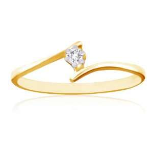  Yellow Gold Diamond Solitaire Promise Ring Jewelry