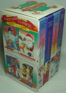 Christmas Holiday Classics 4 VHS tapes Boxed Set Frosty Santa Rudolph 