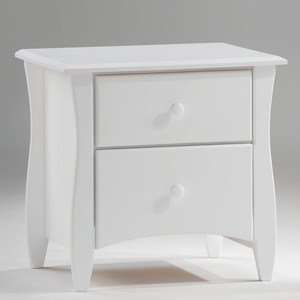  Night & Day Spices Clove 2 Drawer Nightsand in White