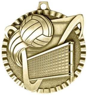 3D Volleyball Medals w/Ribbn Any Qty Ships in USA $5.49  
