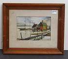 Watercolor painting Dutch Harbor Marinus de Jongere  