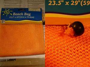 NEW orange mesh beach travel laundry bag 23x29in  