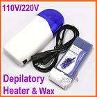   Roll On Refillable Depilatory Heater Wax Waxing Kit Hair Removal Set