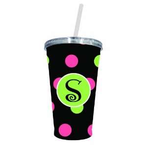   17 Ounce Insulated Cup With Lid and Straw, Letter S