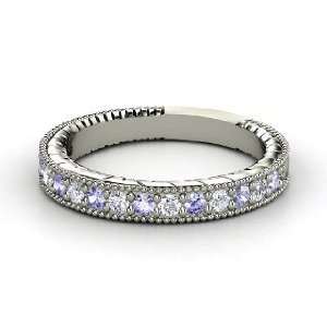    Victoria Band, Palladium Ring with Tanzanite & Diamond Jewelry