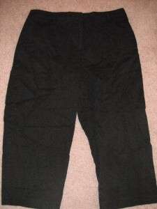 ladies BLACK CAPRI PANTS casual LARGE 14 cotton stretch  