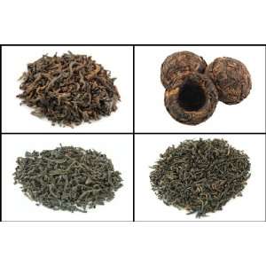 Loose Leaf Teas (2 Puerh Teas, 2 Black Teas) Organic Puerh Leaf 